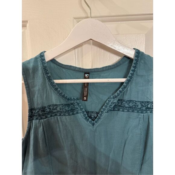 Kuhl Katrin Teal Embroidered Tank Top sz S EUC - Picture 5 of 12